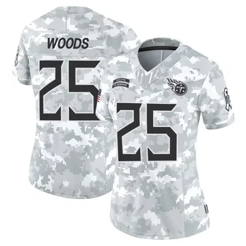 Women's Xavier Woods Tennessee Titans Nike Limited 2024 Salute to Service Jersey - Arctic Camo