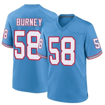 Youth Amari Burney Tennessee Titans Nike Game Oilers Throwback Alternate Jersey - Light Blue
