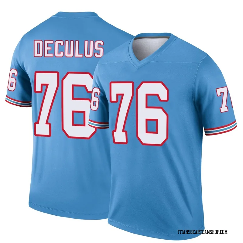 Youth Austin Deculus Tennessee Titans Nike Legend Oilers Throwback Jersey - Light Blue