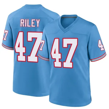 Youth Cam Riley Tennessee Titans Nike Game Oilers Throwback Alternate Jersey - Light Blue