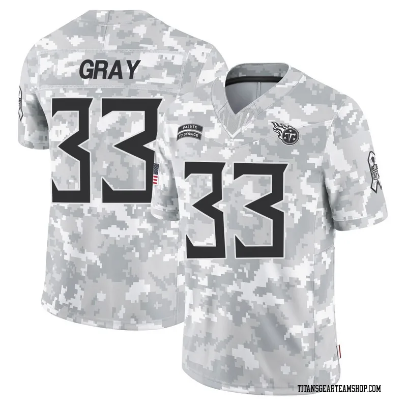 Youth Cedric Gray Tennessee Titans Nike Limited 2024 Salute to Service Jersey - Arctic Camo