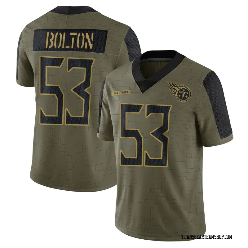Youth Curtis Bolton III Tennessee Titans Nike Limited 2021 Salute To Service Jersey - Olive