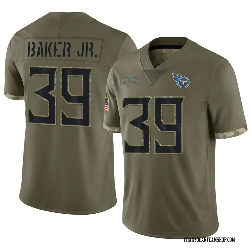 Youth Darrell Baker Jr. Tennessee Titans Nike Limited 2022 Salute To Service Jersey - Olive