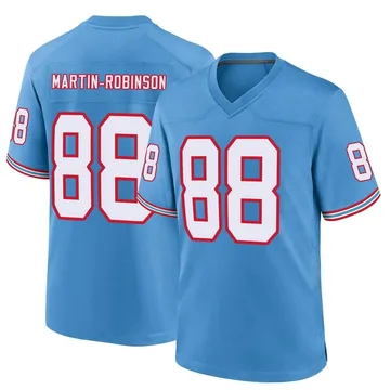 Youth David Martin-Robinson Tennessee Titans Nike Game Oilers Throwback Alternate Jersey - Light Blue