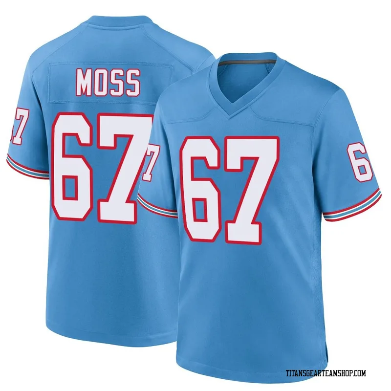 Youth Drew Moss Tennessee Titans Nike Game Oilers Throwback Alternate Jersey - Light Blue