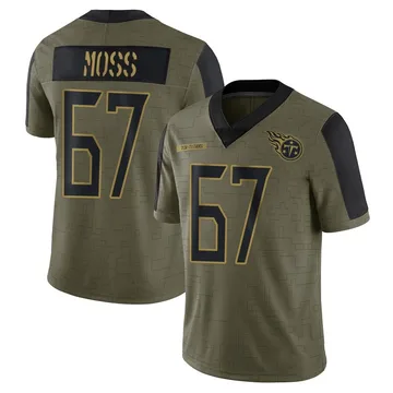 Youth Drew Moss Tennessee Titans Nike Limited 2021 Salute To Service Jersey - Olive