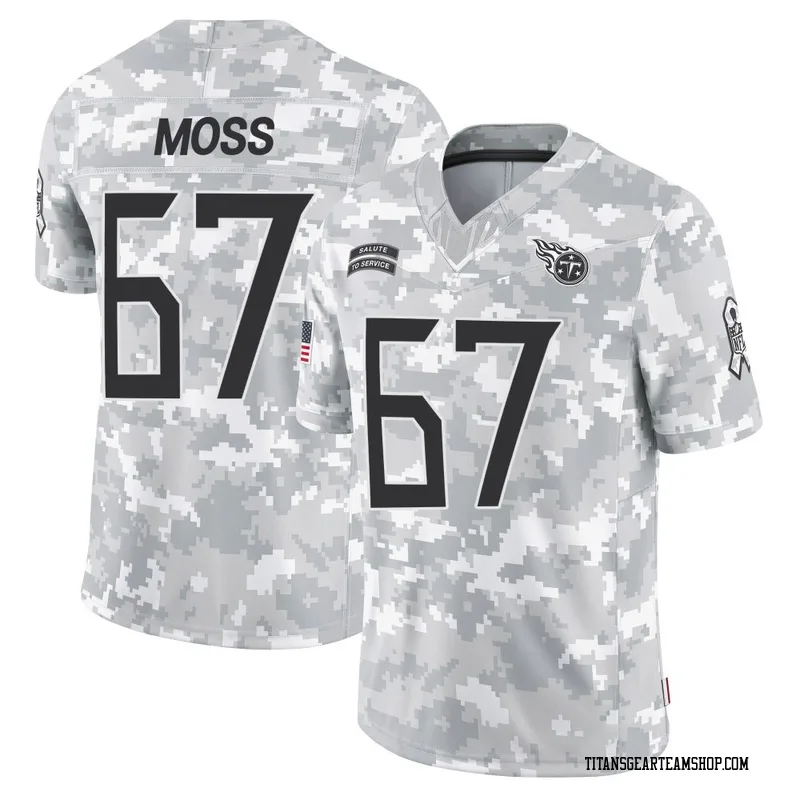 Youth Drew Moss Tennessee Titans Nike Limited 2024 Salute to Service Jersey - Arctic Camo