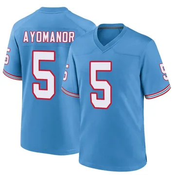 Youth Elic Ayomanor Tennessee Titans Nike Game Oilers Throwback Alternate Jersey - Light Blue