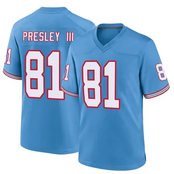 Youth Hal Presley III Tennessee Titans Nike Game Oilers Throwback Alternate Jersey - Light Blue