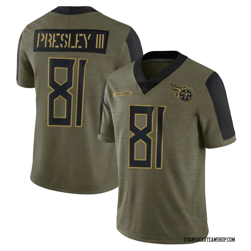 Youth Hal Presley III Tennessee Titans Nike Limited 2021 Salute To Service Jersey - Olive
