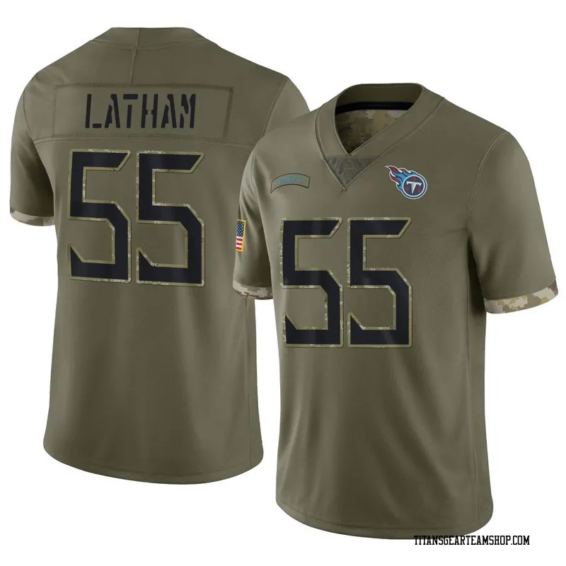 Youth JC Latham Tennessee Titans Nike Limited 2022 Salute To Service Jersey - Olive