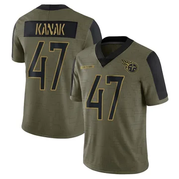 Youth Jaren Kanak Tennessee Titans Nike Limited 2021 Salute To Service Jersey - Olive