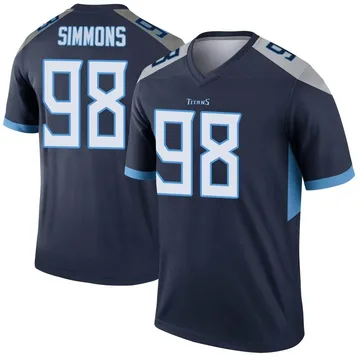 Youth Jeffery Simmons Tennessee Titans Nike Legend Jersey - Navy