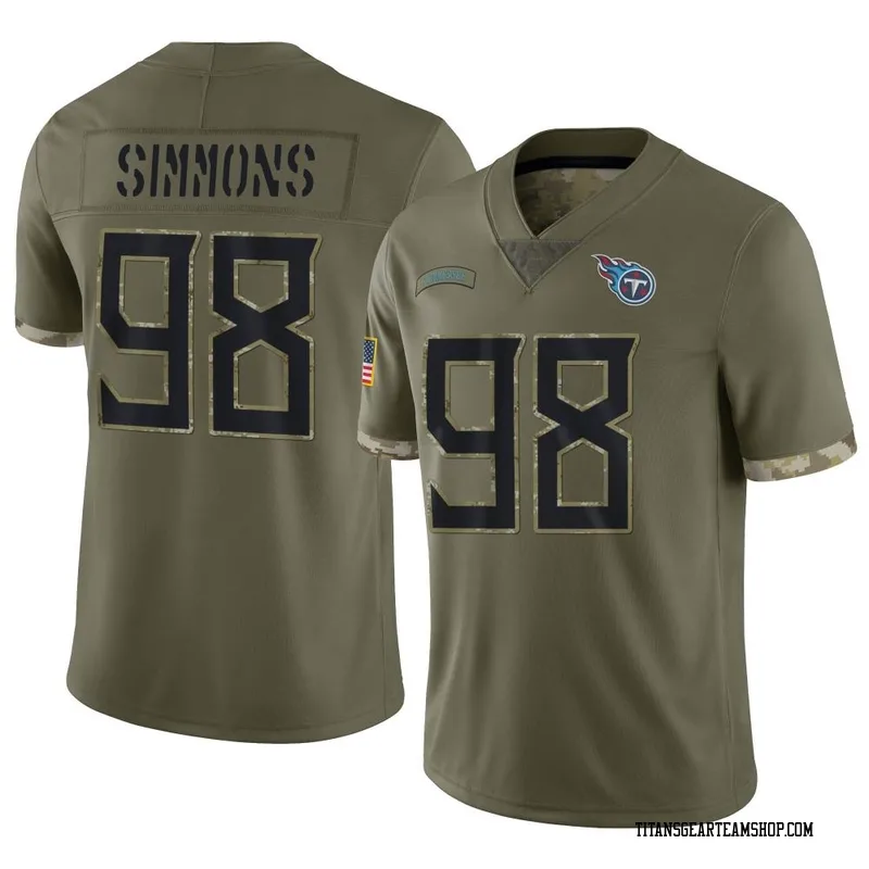 Youth Jeffery Simmons Tennessee Titans Nike Limited 2022 Salute To Service Jersey - Olive