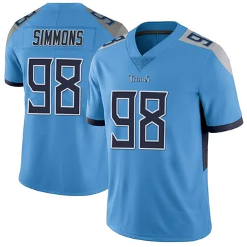 Youth Jeffery Simmons Tennessee Titans Nike Limited Vapor Untouchable Jersey - Light Blue