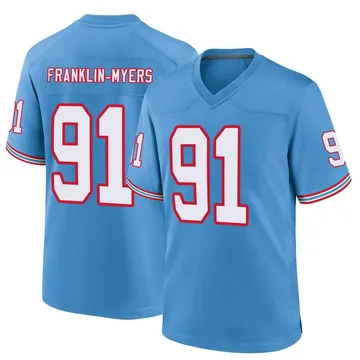 Youth John Franklin-Myers Tennessee Titans Nike Game Oilers Throwback Alternate Jersey - Light Blue