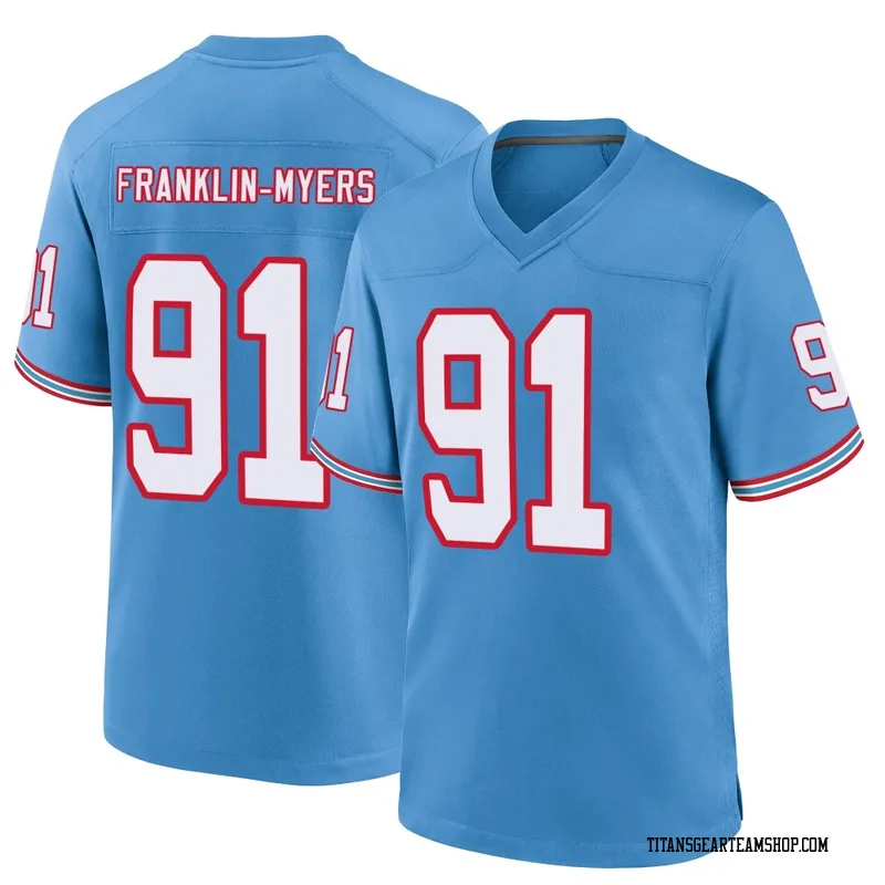 Youth John Franklin-Myers Tennessee Titans Nike Game Oilers Throwback Alternate Jersey - Light Blue