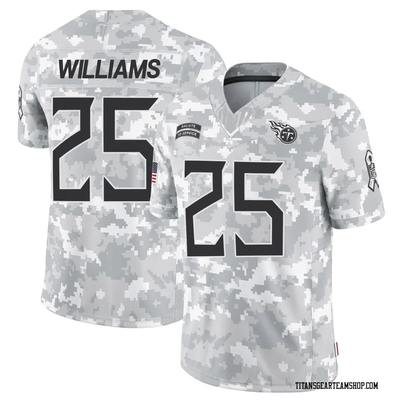 Youth Joshua Williams Tennessee Titans Nike Limited 2024 Salute to Service Jersey - Arctic Camo