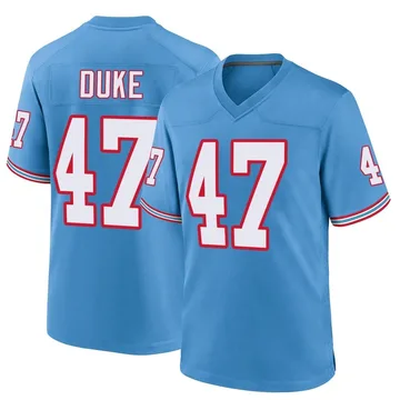 Youth Khalid Duke Tennessee Titans Nike Game Oilers Throwback Alternate Jersey - Light Blue