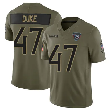 Youth Khalid Duke Tennessee Titans Nike Limited 2025 Salute to Service Jersey - Olive
