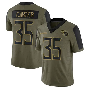 Youth Michael Carter Tennessee Titans Nike Limited 2021 Salute To Service Jersey - Olive