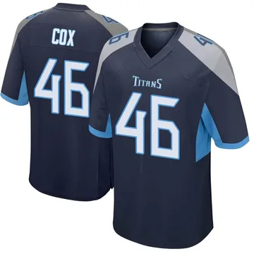 Youth Morgan Cox Tennessee Titans Nike Game Jersey - Navy