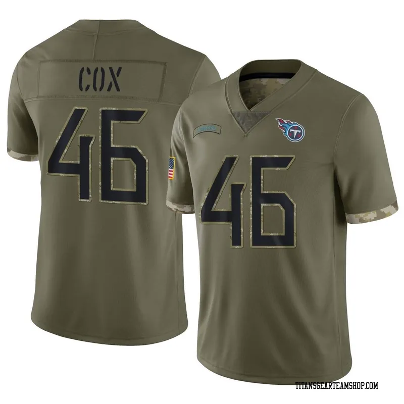 Youth Morgan Cox Tennessee Titans Nike Limited 2022 Salute To Service Jersey - Olive