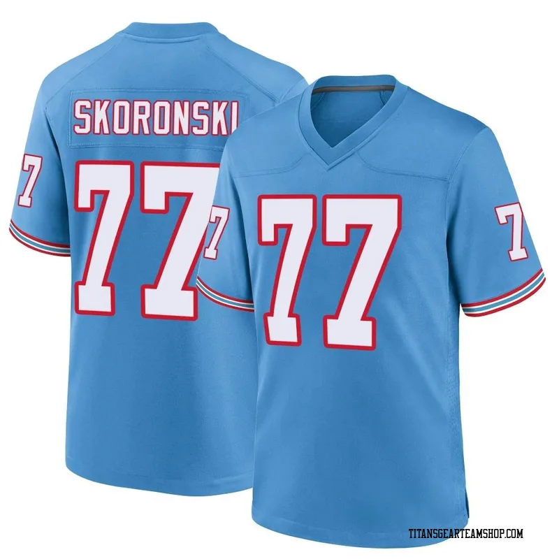 Youth Peter Skoronski Tennessee Titans Nike Game Oilers Throwback Alternate Jersey - Light Blue