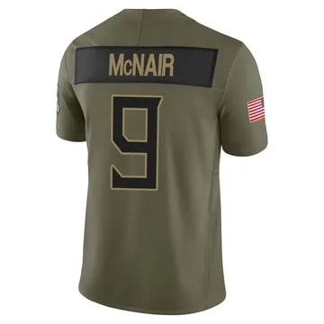Youth Steve McNair Tennessee Titans Nike Limited 2025 Salute to Service Jersey - Olive