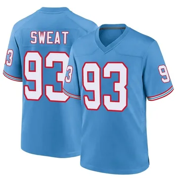 Youth T'Vondre Sweat Tennessee Titans Nike Game Oilers Throwback Alternate Jersey - Light Blue