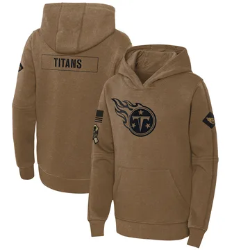 Youth Tennessee Titans Brown 2023 Salute to Service Club Fleece Pullover Hoodie