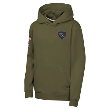 Youth Tennessee Titans Olive 2025 Salute to Service Club Fleece Hoodie