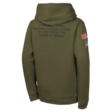 Youth Tennessee Titans Olive 2025 Salute to Service Club Fleece Hoodie