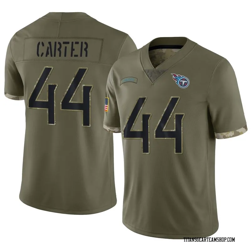 Youth Tory Carter Tennessee Titans Nike Limited 2022 Salute To Service Jersey - Olive