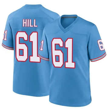Youth Trey Hill Tennessee Titans Nike Game Oilers Throwback Alternate Jersey - Light Blue