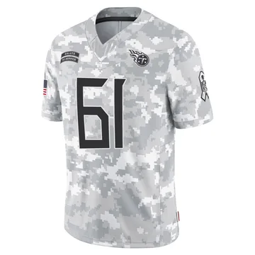 Youth Trey Hill Tennessee Titans Nike Limited 2024 Salute to Service Jersey - Arctic Camo