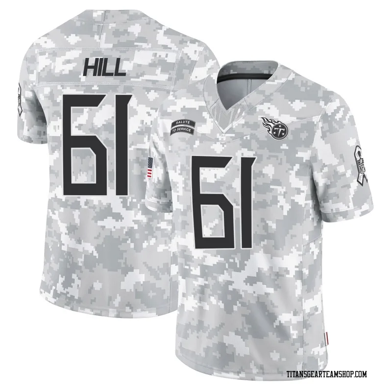 Youth Trey Hill Tennessee Titans Nike Limited 2024 Salute to Service Jersey - Arctic Camo