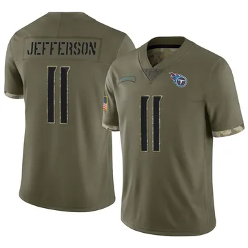 Youth Van Jefferson Tennessee Titans Nike Limited 2022 Salute To Service Jersey - Olive