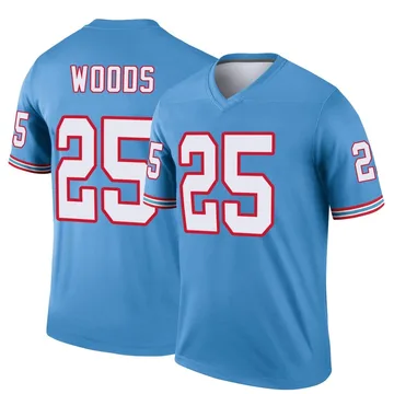 Youth Xavier Woods Tennessee Titans Nike Legend Oilers Throwback Jersey - Light Blue