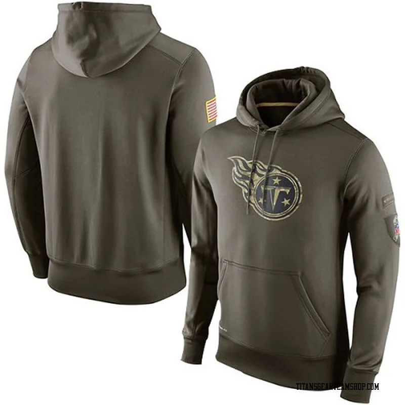 Men's Tennessee Titans Olive Salute to Service KO Performance Hoodie